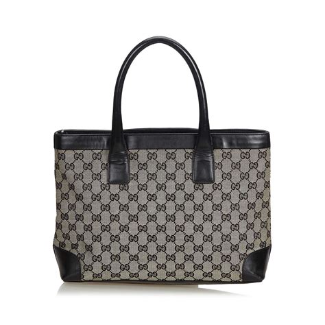 gucci grey canvas small bag|genuine Gucci tote.